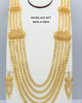Long Traditional Gold Plated Necklace Set with Earrings | Traditional Jewelry Online with Home Delivery