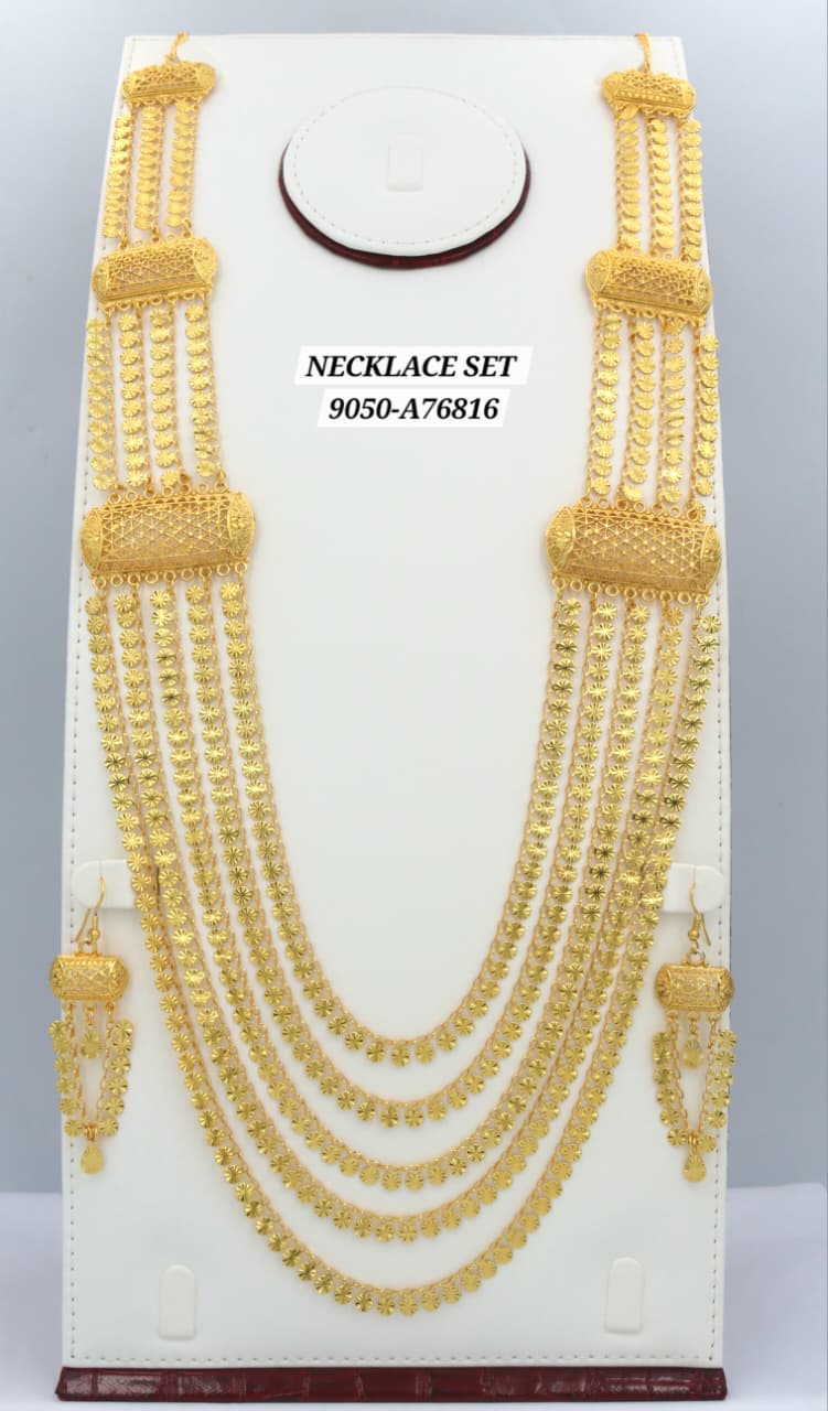 Traditional long necklace set with matching earrings